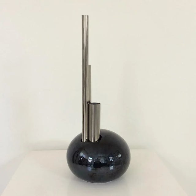 Postmodern Decorative Ceramic Vase, Italy, 1980s For Sale - Image 10 of 10