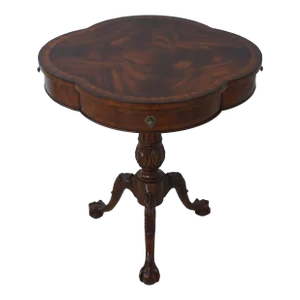 Maitland Smith Clover Top Mahogany Drum Table