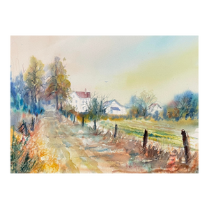 1987 Bob Pittman North Carolinal Farm Scene Watercolor