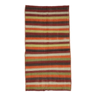 Colorful Striped Vintage Kilim Rug For Sale