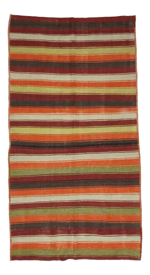 Colorful Striped Vintage Kilim Rug