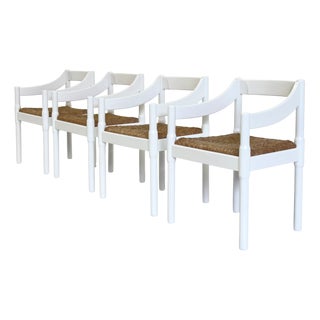 Carimate Stones Chairs attributed to Vico Magistretti in Wit, Set of 4 For Sale