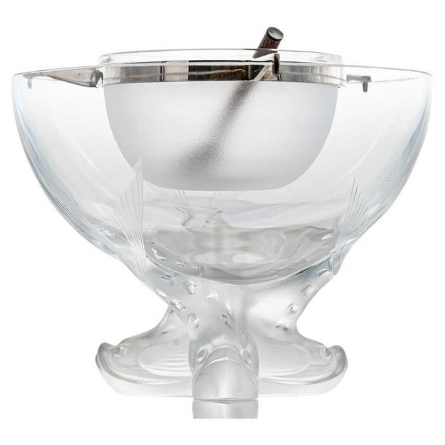 Igor Caviar Bowl with Fish Foot in Frosted and Clear Crystal Glass from Lalique, France, 1975 For Sale - Image 10 of 10
