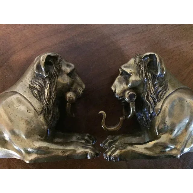 Early 19th Century Antique Early 19th Century French Empire Bronze Egyptian Lion 1800 - A Pair For Sale - Image 5 of 11