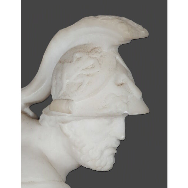 Pair of Antique Italian Marble Mythological Sculptures, Hercules & Diomedes and Menelaus Carrying Patroclus, Attributed to Antonio Frilli Description For Sale - Image 13 of 14