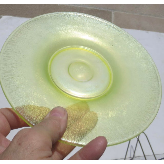 Fenton Vaseline Stretch Glass For Sale In New York - Image 6 of 7