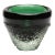 Hand Blown Murano Frozen Vase in Emerald Green Small For Sale