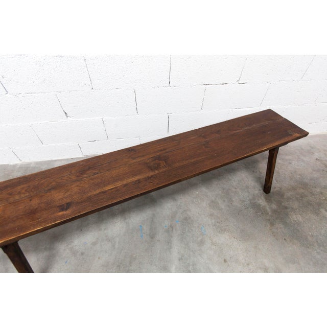 Wood Brutalist Artisanal Bench, 1960s For Sale - Image 7 of 10