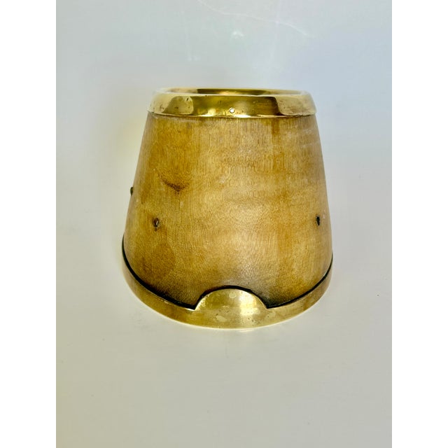 Metal Antique Victorian Brass-Mounted Taxidermy Horse Hoof Memorabilia Catchall For Sale - Image 7 of 10