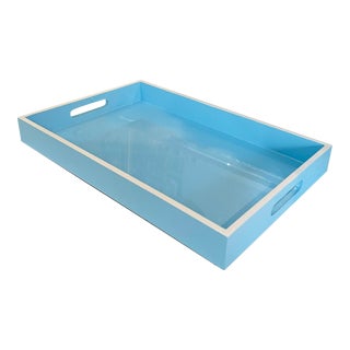 Modern Transitional Style Lacquered Decorative Tray For Sale