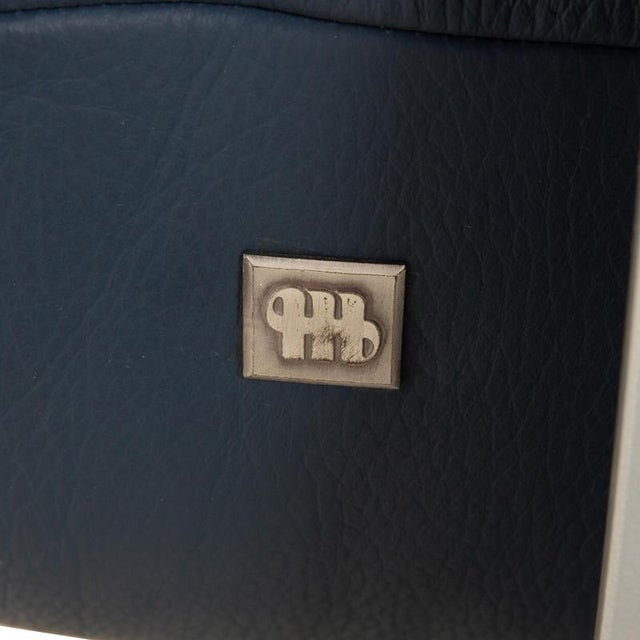 Blue Two-Seater Sofa in Leather from Musterring For Sale - Image 8 of 12