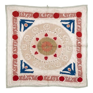 Asian Suzani Embroidered Wall Hanging 3'10'' X 4' For Sale