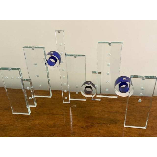 Contemporary Fay Miller Unique Glass Menorah Sculpture For Sale - Image 3 of 7