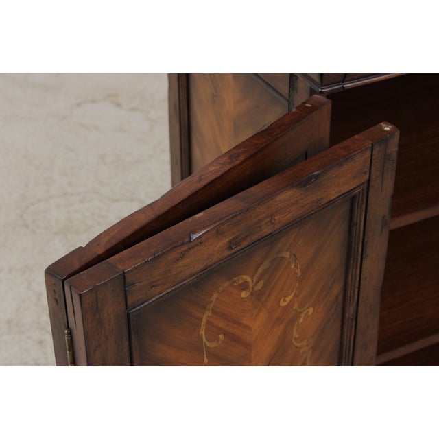 Continental Style Inlaid Front Distressed Sideboard Console For Sale - Image 9 of 17