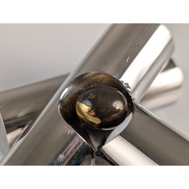 Silver Aluminum and Bronze Sculpture by Lorenzo Frechilla, 1970s For Sale - Image 8 of 10