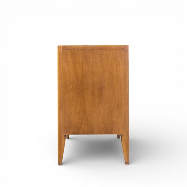 Mid 20th Century Mount Airy Facade Mid Century Walnut and Brass Credenza and Hutch For Sale - Image 5 of 13