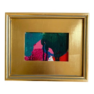 Green Balm Mini Painting With Gold Frame For Sale