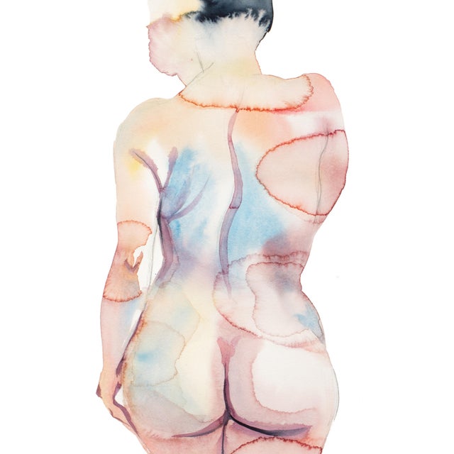 Modern "Nude No. 122" Contemporary Original Nude Figure Watercolor Painting by Elizabeth Becker For Sale - Image 3 of 4