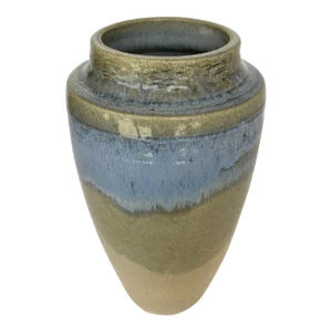Vintage Glazed Stoneware Vase, Signed Artist