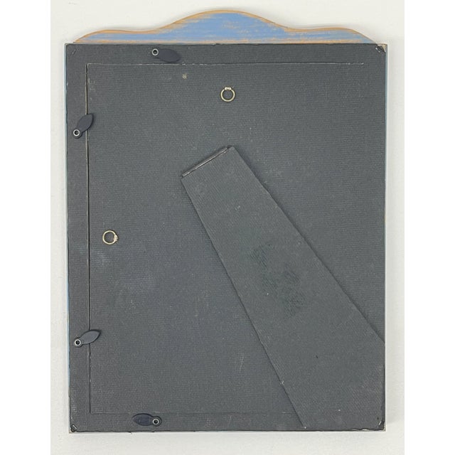 Blue Vintage Blue Painted Distressed Frame For Sale - Image 8 of 9
