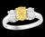 GIA Certified Natural Fancy Yellow & White Diamond Three Stone Engagement Ring For Sale - Image 17 of 18