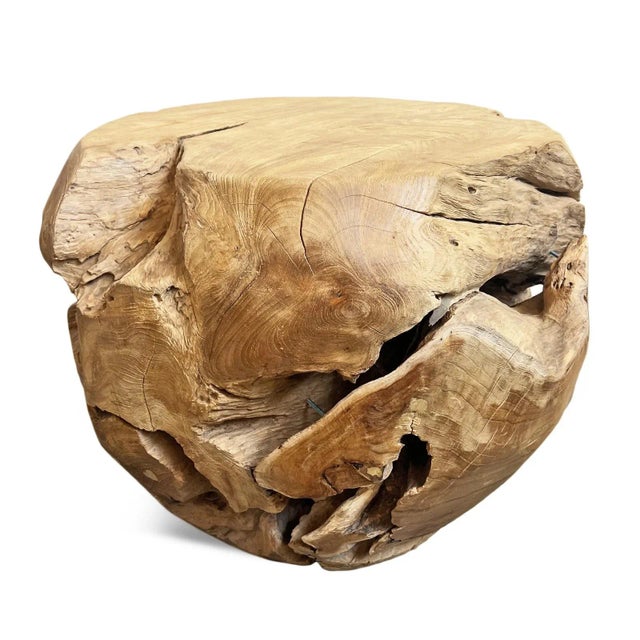 Raw Teak Root Ball Stool Chairish