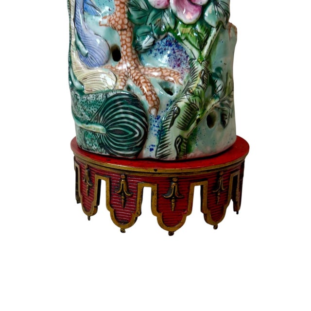 1900 - 1909 Large Antique Chinese Export Famille Rose Porcelain Phoenix Bird Figure For Sale - Image 5 of 6