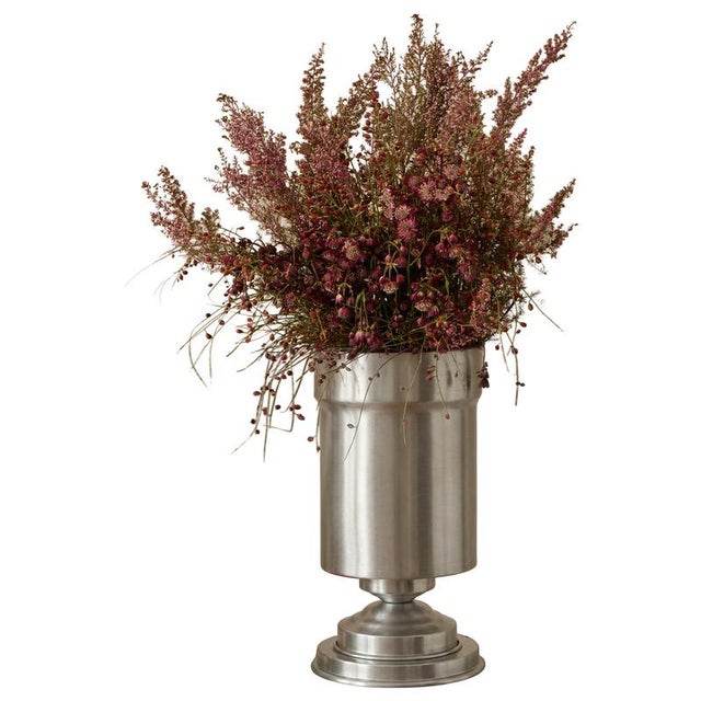 Silver Amphora Mini Vase in Brushed Aluminum by Caspal For Sale - Image 8 of 8