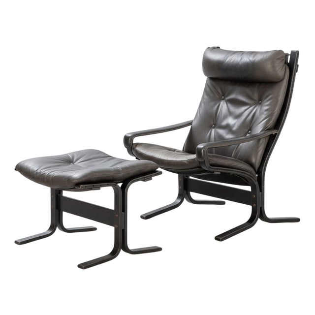 Set of Vintage Siesta Chair with Ottoman by Ingmar Relling for Westnofa, 1960s For Sale