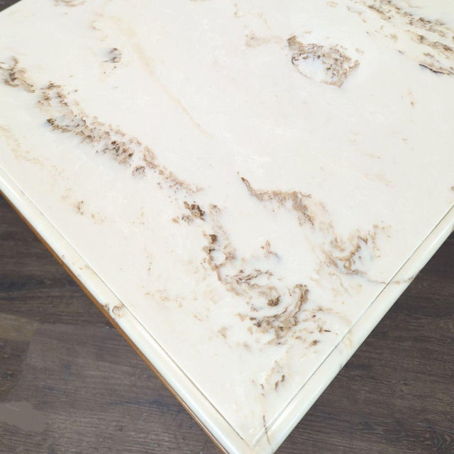 1990s Vintage Marble Top End Table For Sale - Image 5 of 5