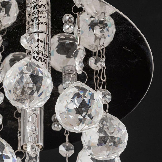 Contemporary Quoizel Chrome and Crystal 4-Light Chandelier For Sale - Image 3 of 6