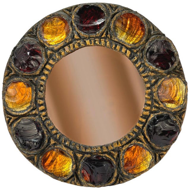 Brutalist Murano Glass Mirror from Creaciones Gobesso, Italy, 1983 For Sale - Image 10 of 10