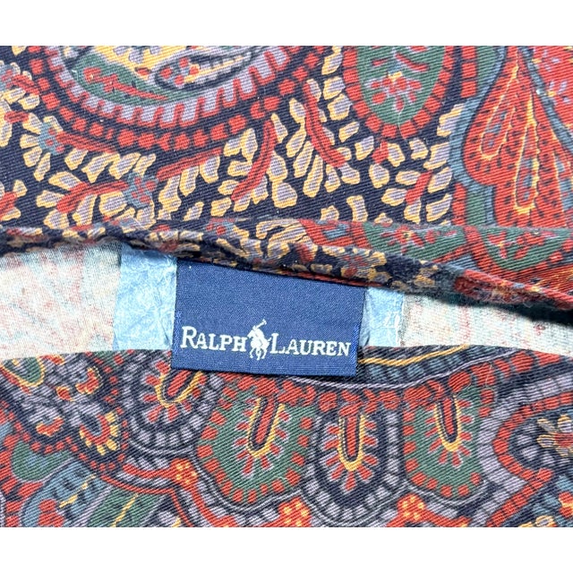 American Vintage Ralph Lauren Paisley Ruffled Euro Shams-Set of 3 For Sale - Image 3 of 10