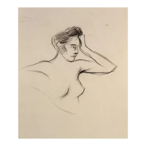 Jean-Louis Forain Pencil on Paper Drawing, Nude Woman Study