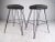 This matched set of three Mid-Century Modern hairpin barstools add retro charm and comfort to home or business bar...