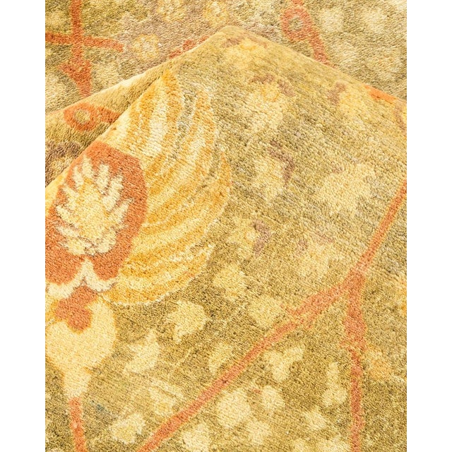 Textile Mogul, One-of-a-Kind Hand-Knotted Area Rug in Green, 6' 3" x 9' 6" For Sale - Image 7 of 8