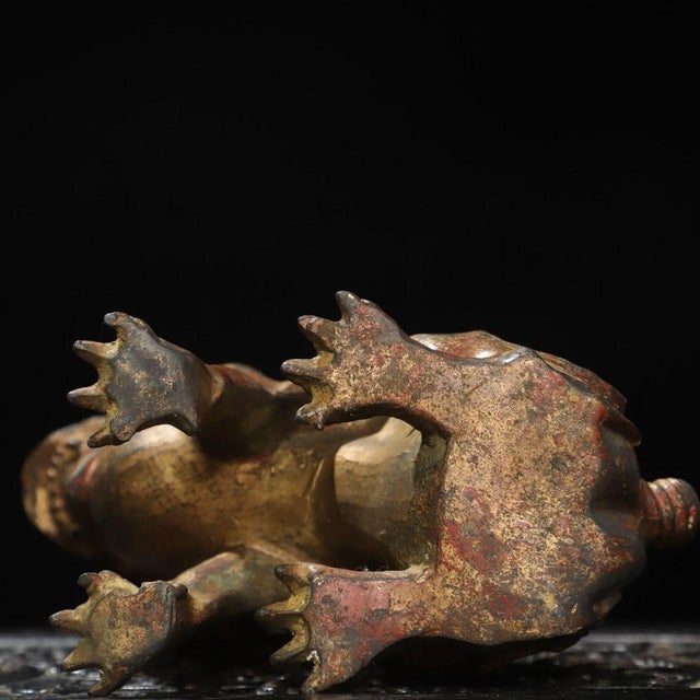 Late 19th Century Gilt Bronze Mythical Unicorn Beast Statue, 2.2kg For Sale - Image 9 of 9