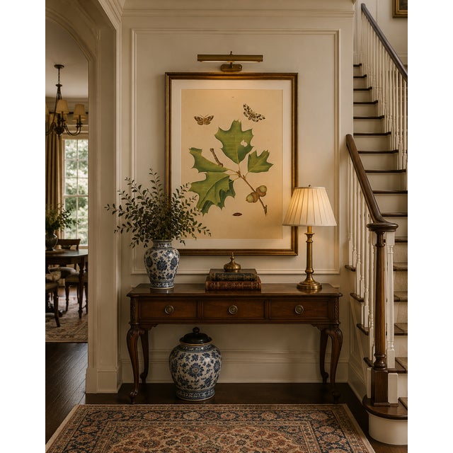 Oak Leaf & Acorn Study With Moths, 1797 Vintage Art Print Reproduction, 16" X 24" For Sale - Image 9 of 10