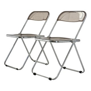 Vintage Plia Folding Chairs by Giancarlo Piretti for Anonima Castelli, 1970s, Set of 2 For Sale