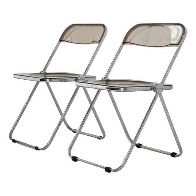 Vintage Plia Folding Chairs by Giancarlo Piretti for Anonima Castelli, 1970s, Set of 2 For Sale