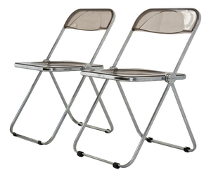 Vintage Plia Folding Chairs by Giancarlo Piretti for Anonima Castelli, 1970s, Set of 2