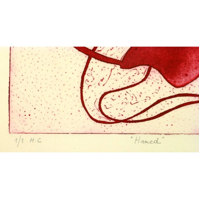 Abstract Lilly Elroy, Red Abstract Aquatint For Sale - Image 3 of 6