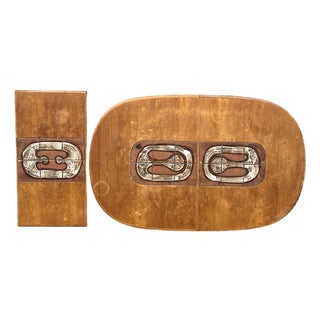 Vintage Danish Tile Top Teak Wood Dining Table in Mid Century Modern Design For Sale
