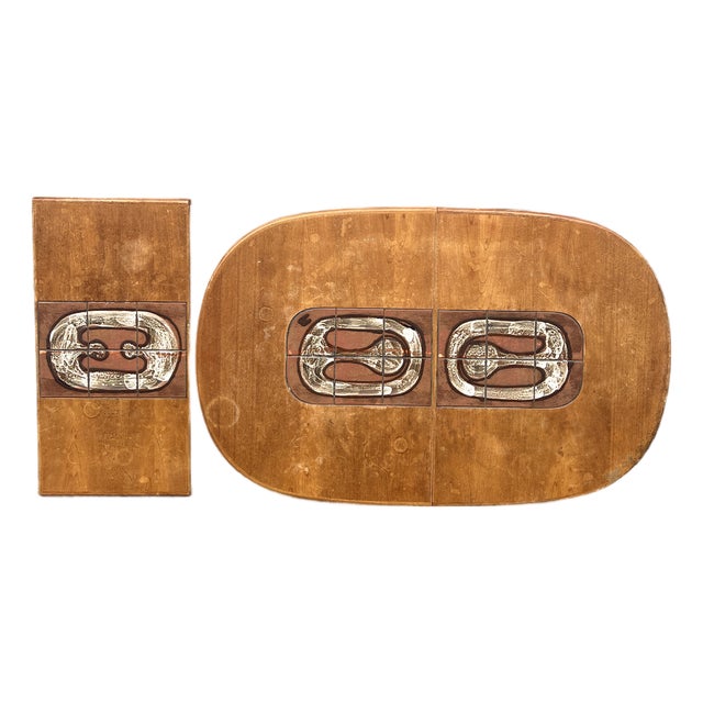 Vintage Danish Tile Top Teak Wood Dining Table in Mid Century Modern Design For Sale