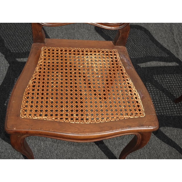 Brown Vintage French Country Brown Cane Side Chairs - a Pair For Sale - Image 8 of 13