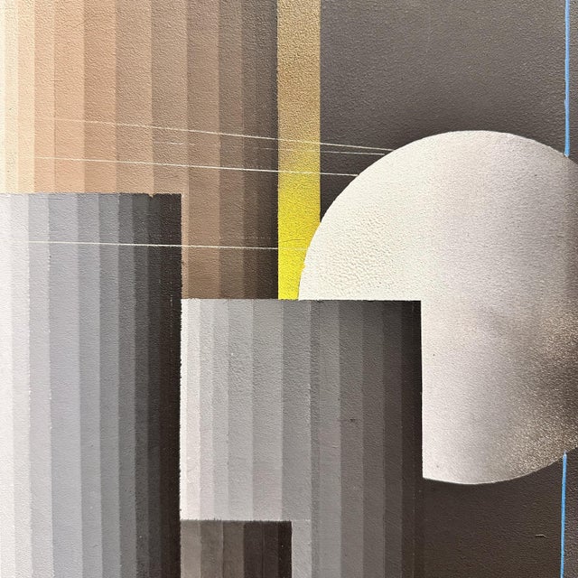 Black Andrés Segovia, Checkerboard Landscape, 20th Century, Acrylic on Canvas For Sale - Image 8 of 18