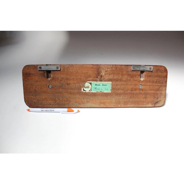 Vintage Italian Wall-Mounted Coat Hook/Rack in Aluminum and Walnut For Sale In New York - Image 6 of 12
