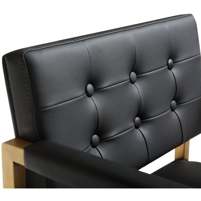 Director Black Vegan Leather & Gold Steel Bar Stool For Sale In Los Angeles - Image 6 of 10