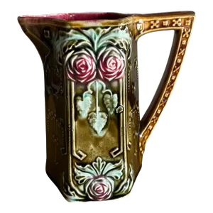 1920's French Majolica Pitcher - Frie Onnaing #780 Roses
