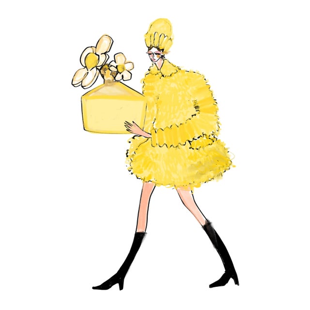 Fashion figure created for Marc Jacobs beauty, Annie’s fashion sketches are whimsical and tell a story each time. “Daisy...